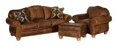 Stage Coach Dark Brown Leather Group
